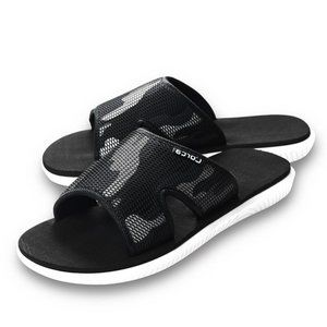 Men's Athleisure Camouflage Mesh Slide Sandals/BLK